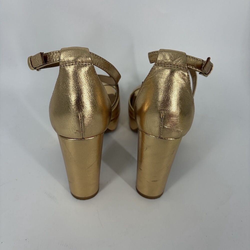 Naturalizer Shoes Size 8 Womens Gold Metallic Melody Strappy Sandal Heel Party - Picture 4 of 9